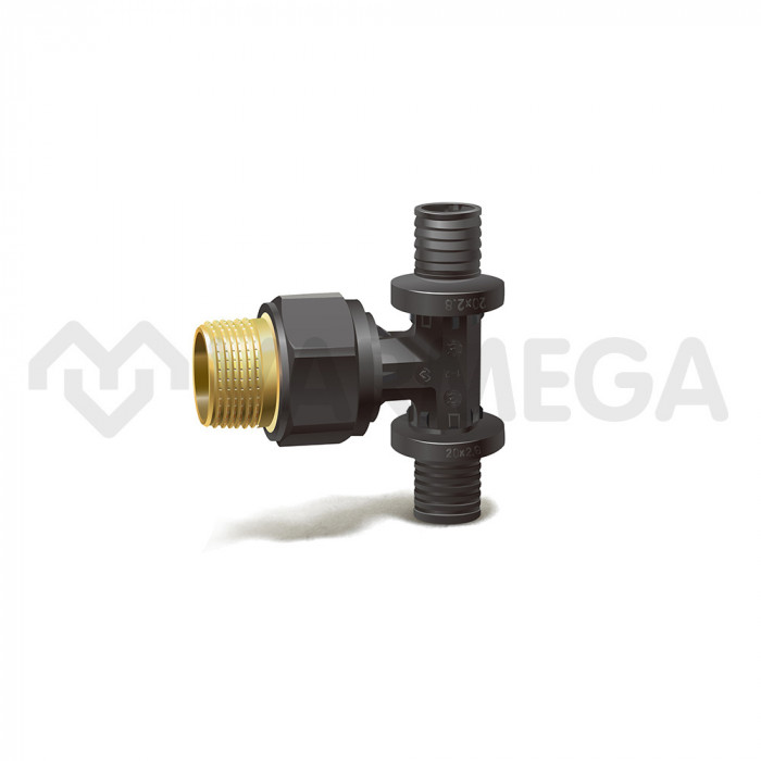 Тройник с наружной резьбой Varmega Slide-fit VM51001, 16х1/2", комбинированный, аксиальный