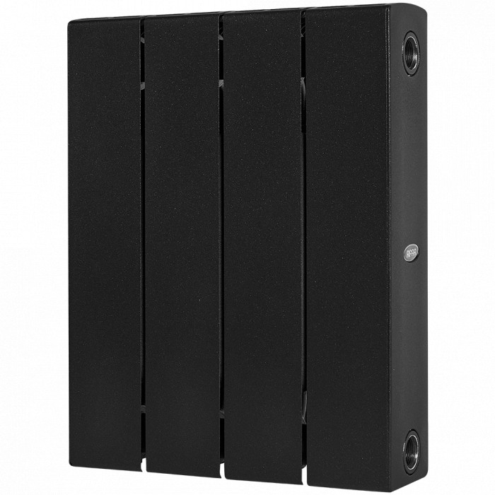 Биметаллический радиатор RIFAR SUPReMO 350, 4 секций, боковое подключение, черный