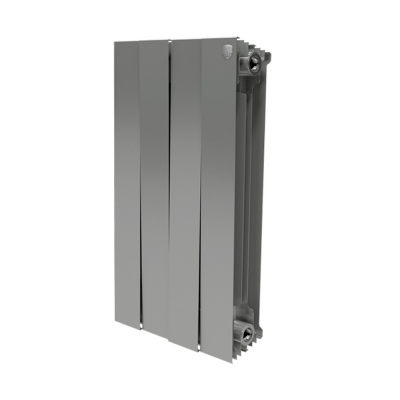 Биметаллический радиатор Royal Thermo PianoForte 500, 4 секций, боковое подключение, серебристый