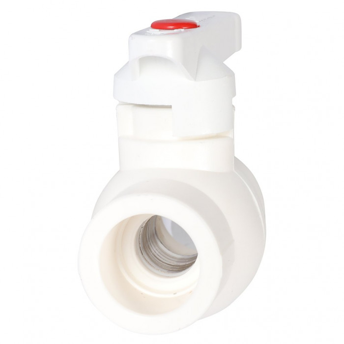 Kalde d=25 Кран шаровой для полипропиленовых труб под сварку (цвет белый)