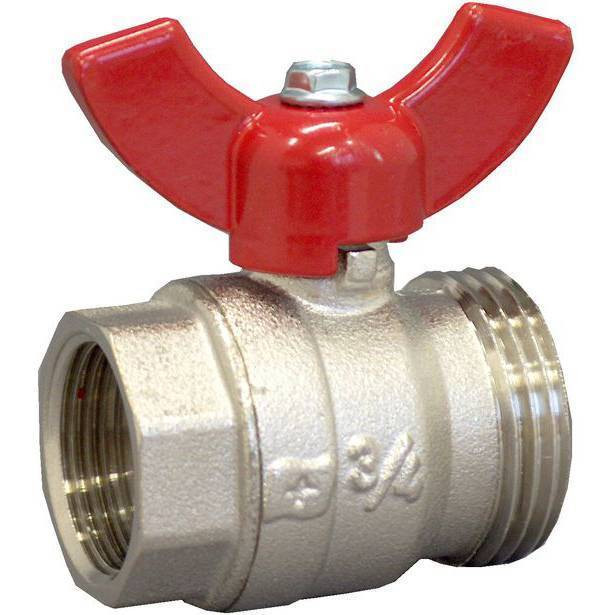 Кран шаровой Oventrop муфтовый G1 BP х G1 HP с плоским уплотнением ручка бабочка