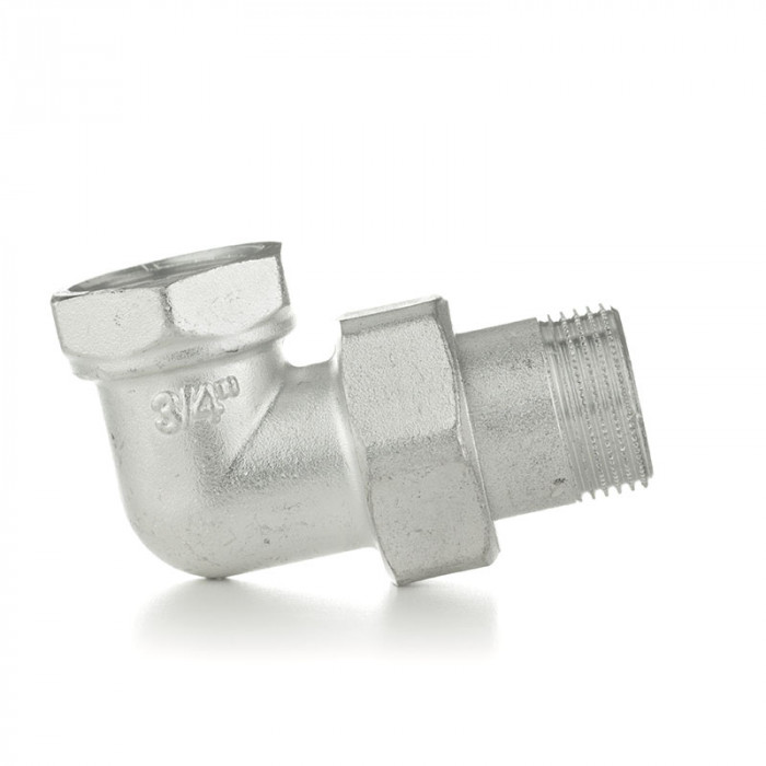 Разъемное соединение угловое, американка, НВ 3/4", TIN латунь