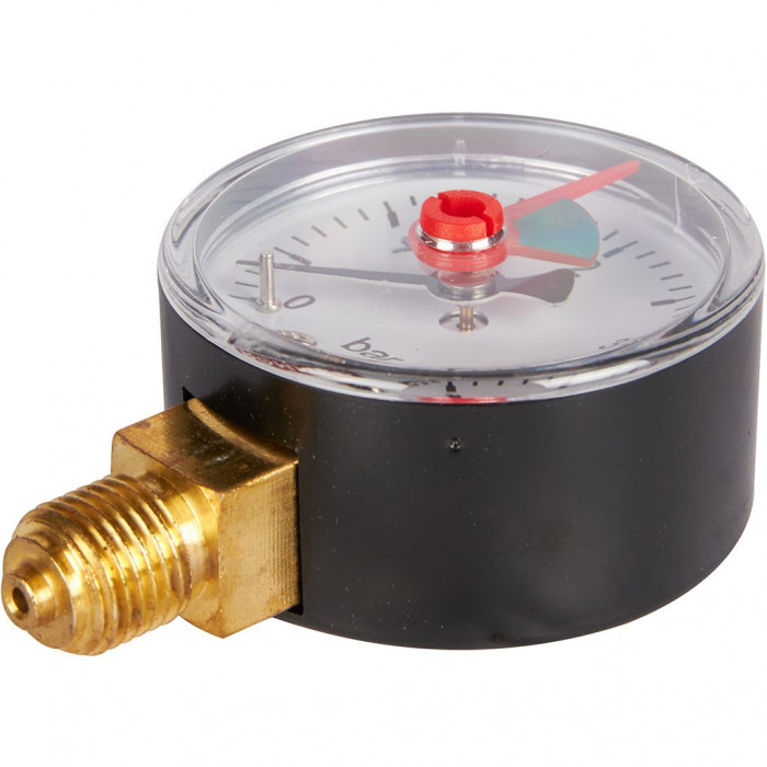 RIM-0008-500408 Манометр ROMMER радиальный с указателем предела. Корпус Dn 50 мм 1/4 , 0...4 бар, кл.2.5