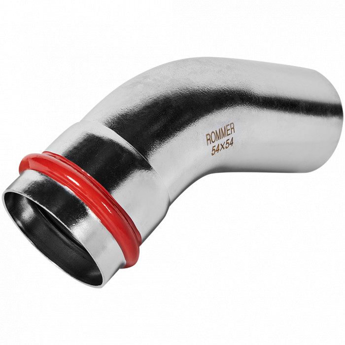ROMMER RSS-0004-000054 ROMMER Угольник однораструбный 45°-НПр, 54, из нержавеющей стали прессовой
