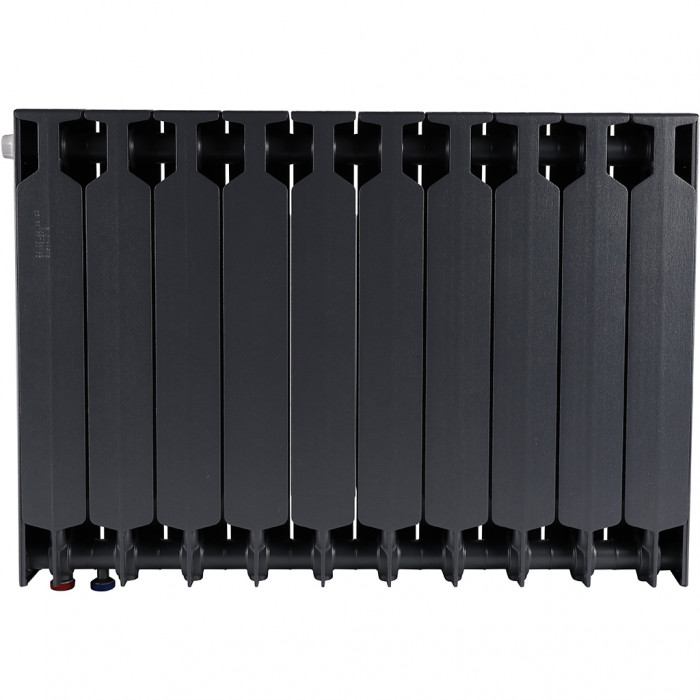 Биметаллический радиатор RIFAR SUPReMO VENTIL 500, 10 секций, нижнее правое подключение, черный