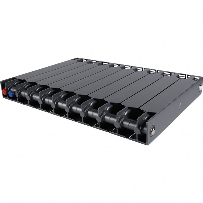 Биметаллический радиатор RIFAR SUPReMO VENTIL 500, 10 секций, нижнее правое подключение, черный