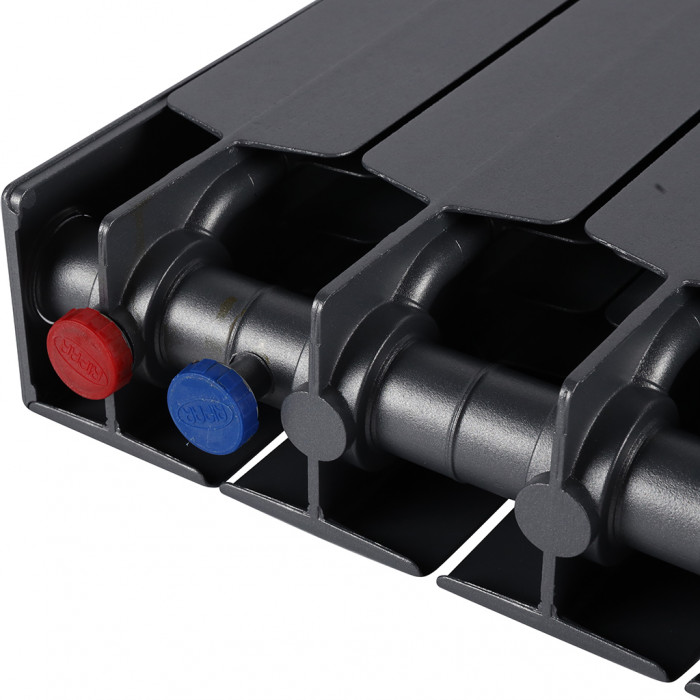 Биметаллический радиатор RIFAR SUPReMO VENTIL 500, 10 секций, нижнее правое подключение, черный