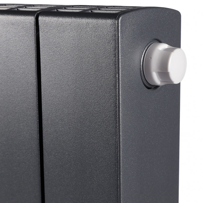 Биметаллический радиатор RIFAR SUPReMO VENTIL 500, 10 секций, нижнее правое подключение, черный