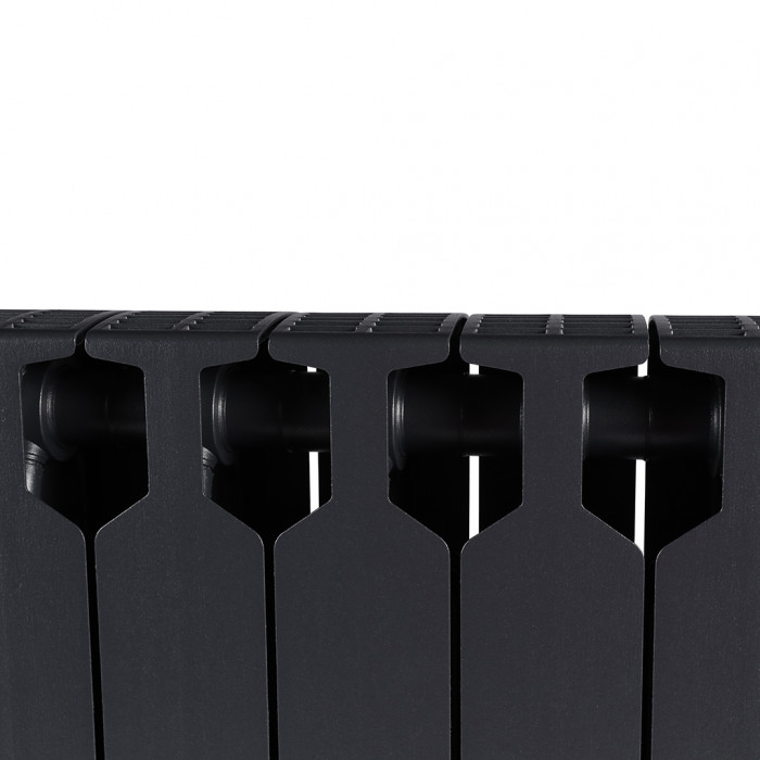 Биметаллический радиатор RIFAR SUPReMO VENTIL 500, 10 секций, нижнее правое подключение, черный