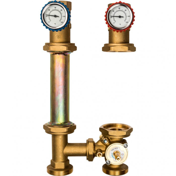 STOUT Насосная группа с 3-ходовым приводным смесителем 1 1/4" без насоса DN 32, 39 kW[DT10°C]