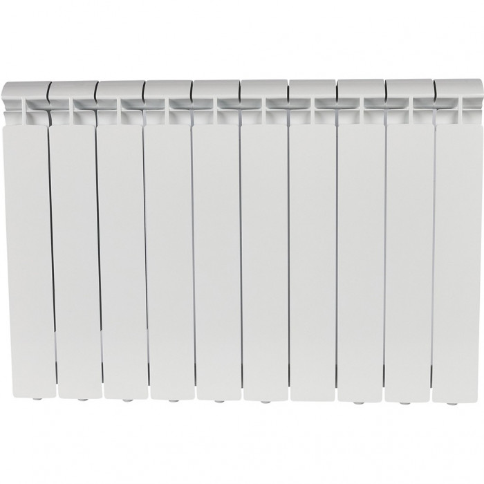 Алюминиевый радиатор STOUT ALPHA 500, 10 секций, боковое подключение, белый