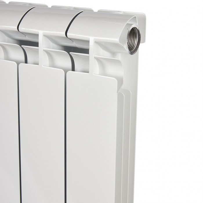Алюминиевый радиатор STOUT ALPHA 500, 10 секций, боковое подключение, белый