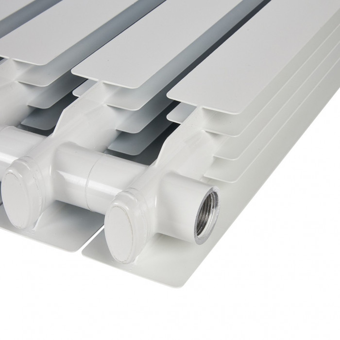 Алюминиевый радиатор STOUT ALPHA 500, 10 секций, боковое подключение, белый