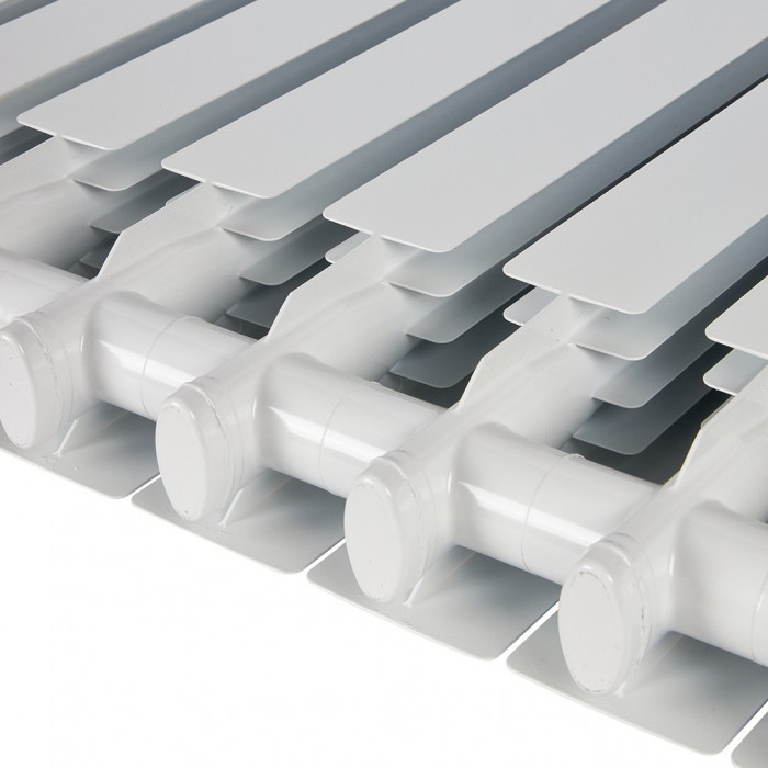 Алюминиевый радиатор STOUT ALPHA 500, 10 секций, боковое подключение, белый