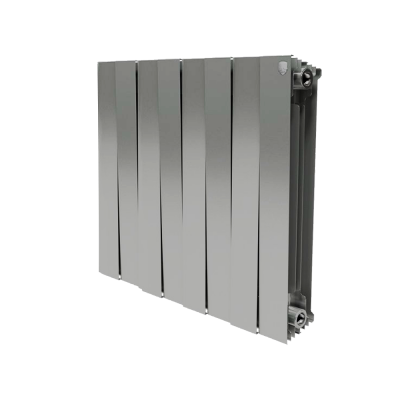 Биметаллический радиатор Royal Thermo PianoForte 500, 8 секций, боковое подключение, серебристый