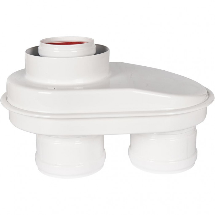 ROMMER RCA-8080-210002 Адаптер моноблочный для перехода на двухтрубную систему 80/80 (Baxi (кроме ECO Nova/Classic), Viessmann, Kiturami, Mizudo, Beretta, Oasis, Wolf, Haier, DeDietrich) в комплекте хомут