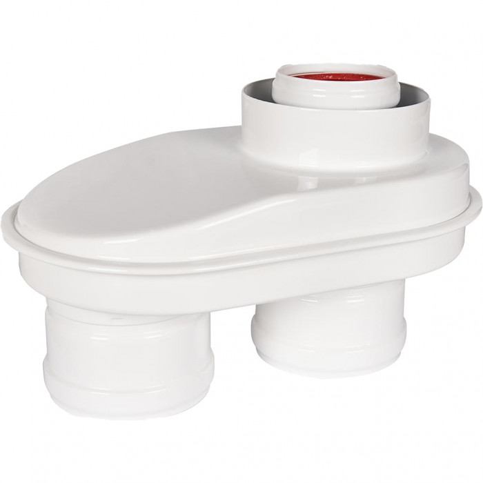 ROMMER RCA-8080-210002 Адаптер моноблочный для перехода на двухтрубную систему 80/80 (Baxi (кроме ECO Nova/Classic), Viessmann, Kiturami, Mizudo, Beretta, Oasis, Wolf, Haier, DeDietrich) в комплекте хомут