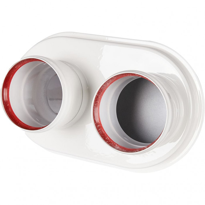 ROMMER RCA-8080-210002 Адаптер моноблочный для перехода на двухтрубную систему 80/80 (Baxi (кроме ECO Nova/Classic), Viessmann, Kiturami, Mizudo, Beretta, Oasis, Wolf, Haier, DeDietrich) в комплекте хомут