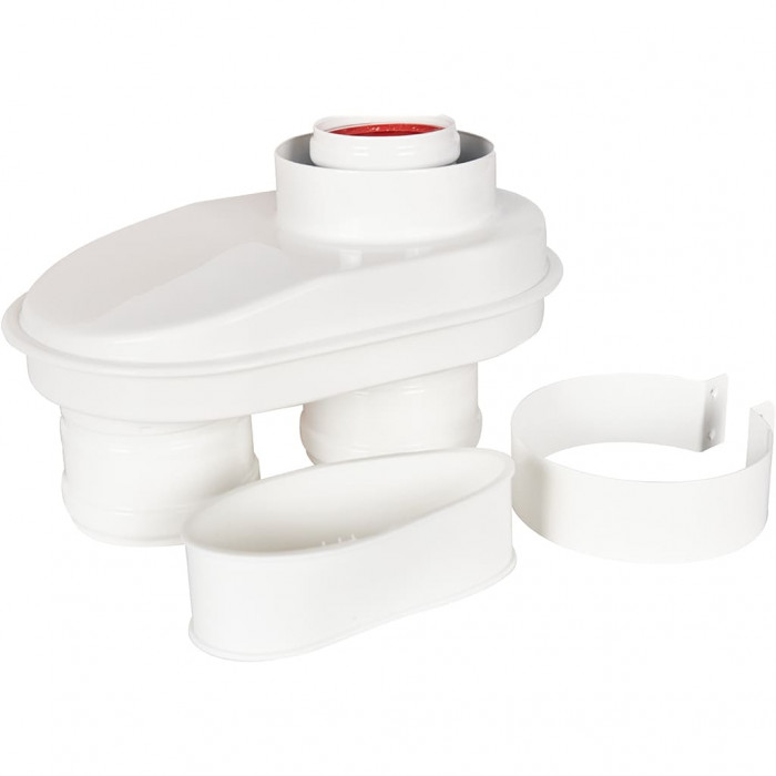 ROMMER RCA-8080-210002 Адаптер моноблочный для перехода на двухтрубную систему 80/80 (Baxi (кроме ECO Nova/Classic), Viessmann, Kiturami, Mizudo, Beretta, Oasis, Wolf, Haier, DeDietrich) в комплекте хомут