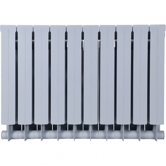 Биметаллический радиатор Global STYLE PLUS 500, 10 секций, боковое подключение, серый
