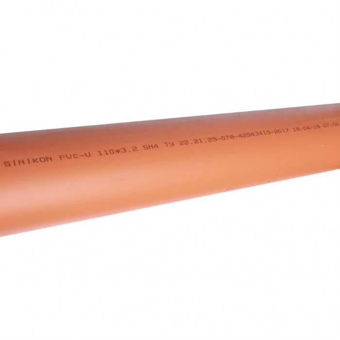 Sinikon НПВХ Труба для нар. канализации D 110 x 3,2 SN4 (Длина: 3000 мм)