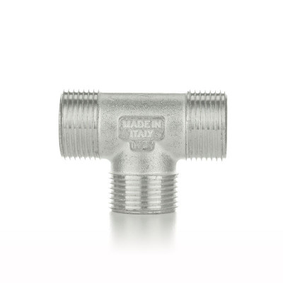 Тройник равнопроходной, ННН 1/2&quot;, TIN латунь