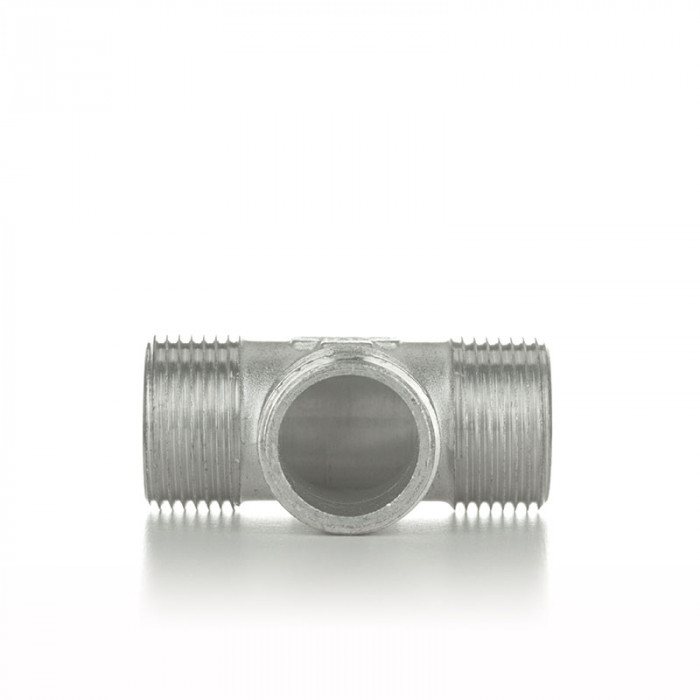 Тройник равнопроходной, ННН 1/2", TIN латунь