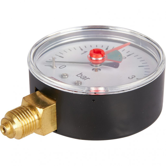 RIM-0008-630408 Манометр ROMMER радиальный с указателем предела. Корпус Dn 63 мм 1/4 , 0...4 бар, кл.2.5