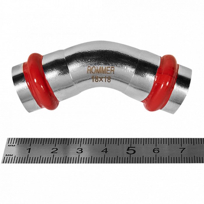 ROMMER RSS-0005-000018 ROMMER Угольник 45°-ВПр, 18, из нержавеющей стали прессовой