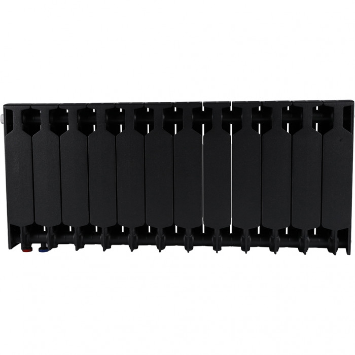 Биметаллический радиатор RIFAR SUPReMO VENTIL 350, 12 секций, нижнее правое подключение, черный