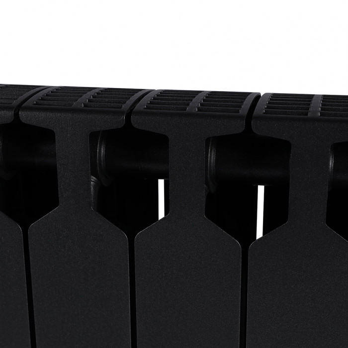 Биметаллический радиатор RIFAR SUPReMO VENTIL 350, 12 секций, нижнее правое подключение, черный