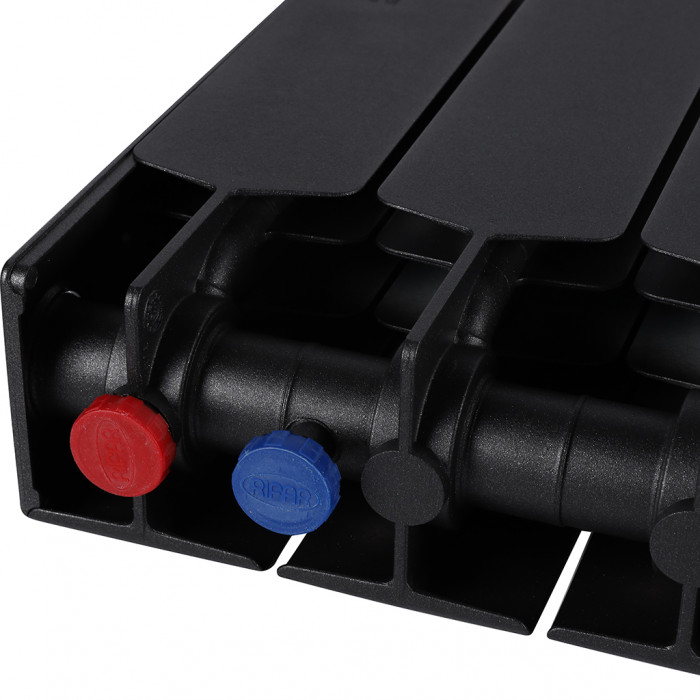 Биметаллический радиатор RIFAR SUPReMO VENTIL 350, 12 секций, нижнее правое подключение, черный