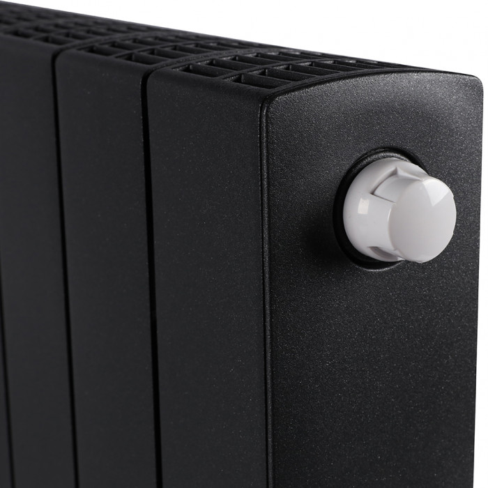 Биметаллический радиатор RIFAR SUPReMO VENTIL 350, 12 секций, нижнее правое подключение, черный