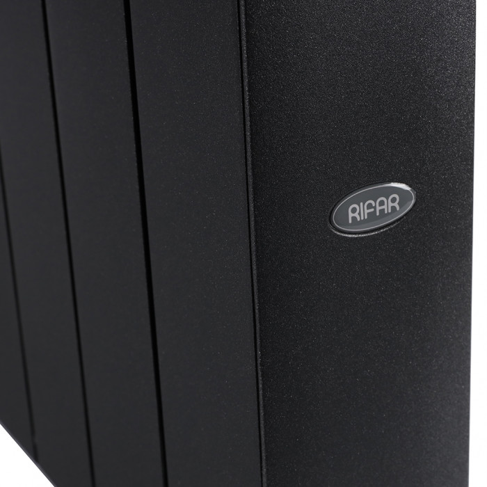 Биметаллический радиатор RIFAR SUPReMO VENTIL 350, 12 секций, нижнее правое подключение, черный