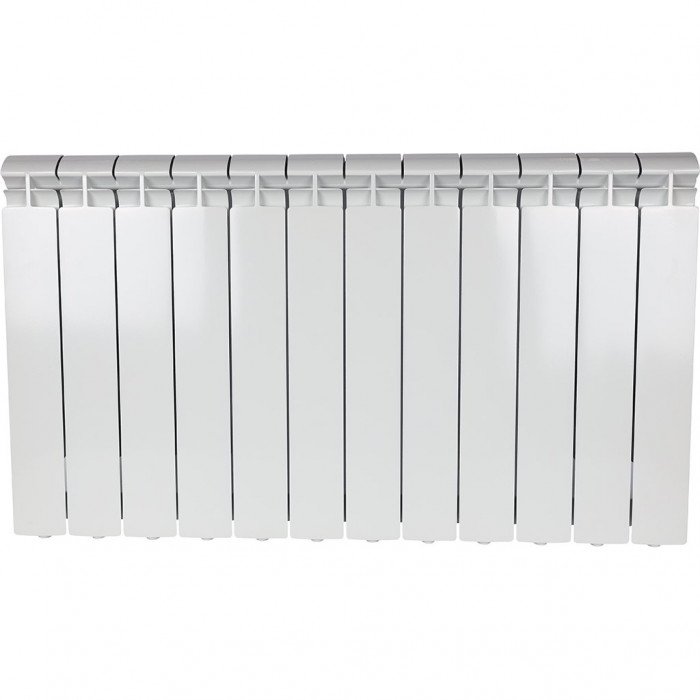 Алюминиевый радиатор STOUT ALPHA 500, 12 секций, боковое подключение, белый
