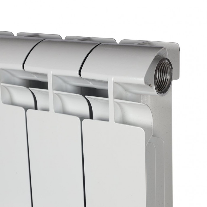 Алюминиевый радиатор STOUT ALPHA 500, 12 секций, боковое подключение, белый