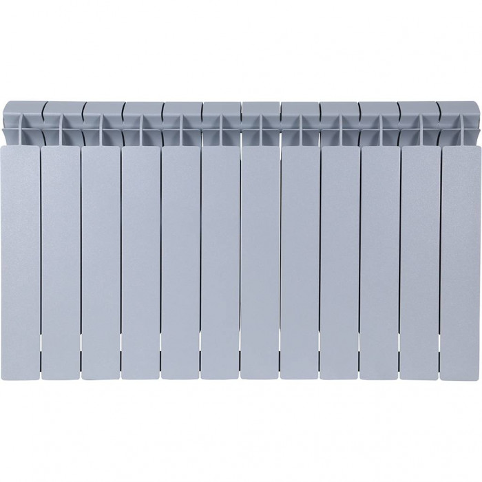 Биметаллический радиатор Global STYLE PLUS 500, 12 секций, боковое подключение, серый