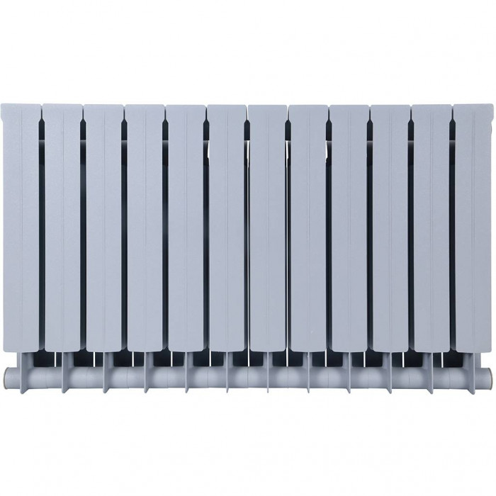 Биметаллический радиатор Global STYLE PLUS 500, 12 секций, боковое подключение, серый