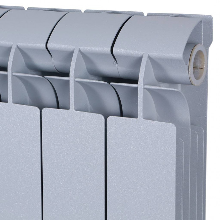 Биметаллический радиатор Global STYLE PLUS 500, 12 секций, боковое подключение, серый