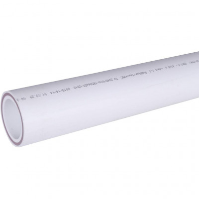 Труба полипропиленовая армированная Политэк d=63х8,6 (PN 20) (стекловолокно) (цвет белый)