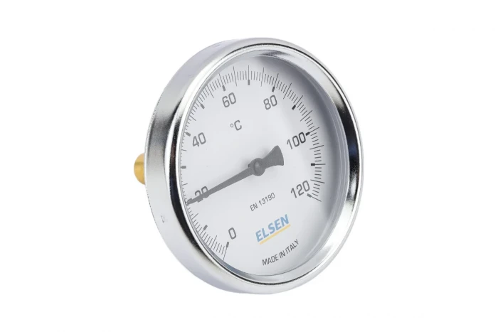 Термометр биметаллический осевой,диаметр корпуса 80 мм, присоединение резьбовое В 1/2"