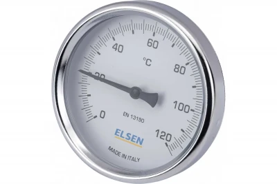 Термометр биметаллический осевой,диаметр корпуса 80 мм, присоединение резьбовое В 1/2&quot;