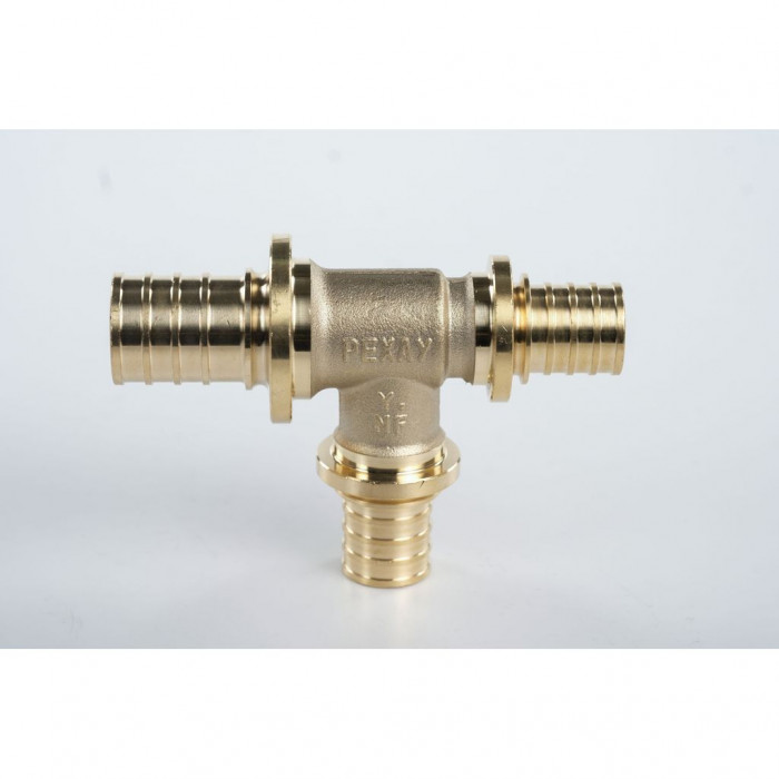 Тройник REHAU с уменьшенным боковым и торцевым проходами 25-20-20 MX для труб из сшитого полиэтилена аксиальный