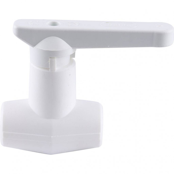 Кран шаровой Kalde d=20 для полипропиленовых труб под штукатурку (цвет белый)