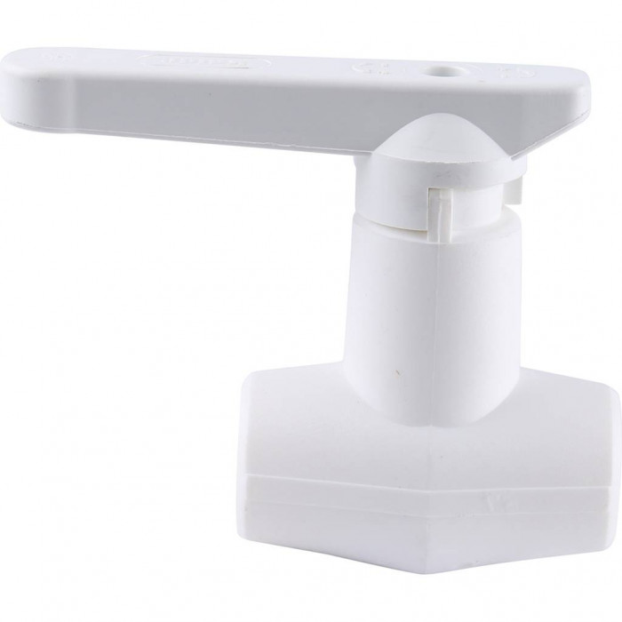 Кран шаровой Kalde d=20 для полипропиленовых труб под штукатурку (цвет белый)