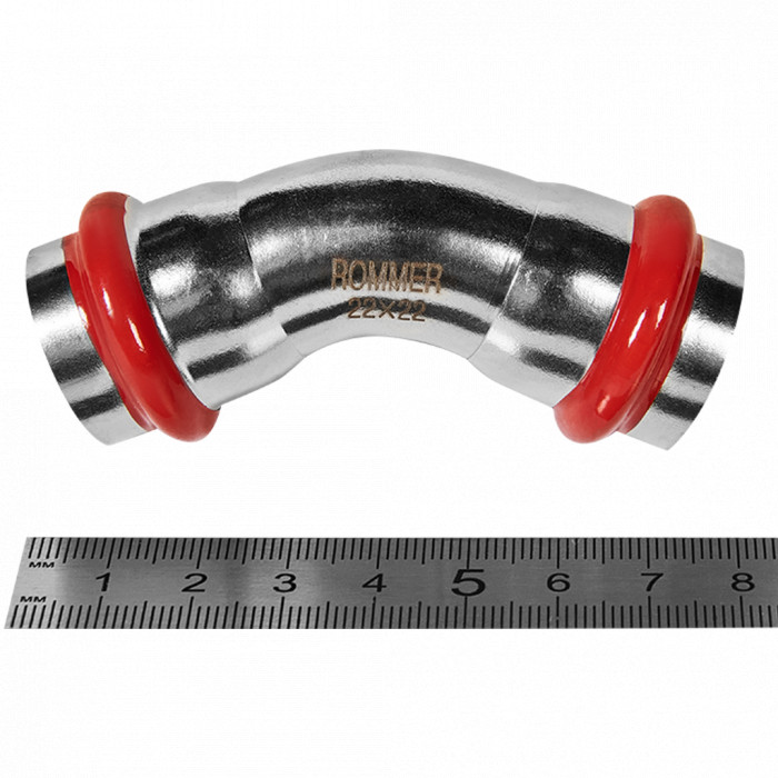 ROMMER RSS-0005-000022 ROMMER Угольник 45°-ВПр, 22, из нержавеющей стали прессовой