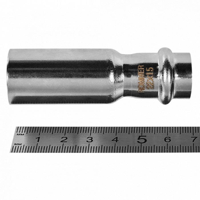 ROMMER RSS-0020-002215 Муфта переходная-НПр, 22х15, из нержавеющей стали прессовой