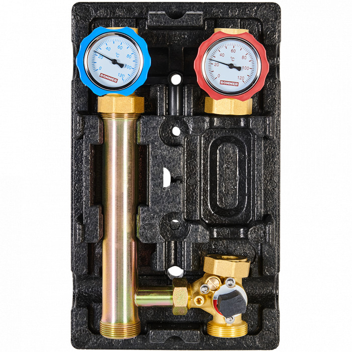 Насосная группа ROMMER RDG-1003 с 3-х ходовым приводным смесителем 1, без насоса правая