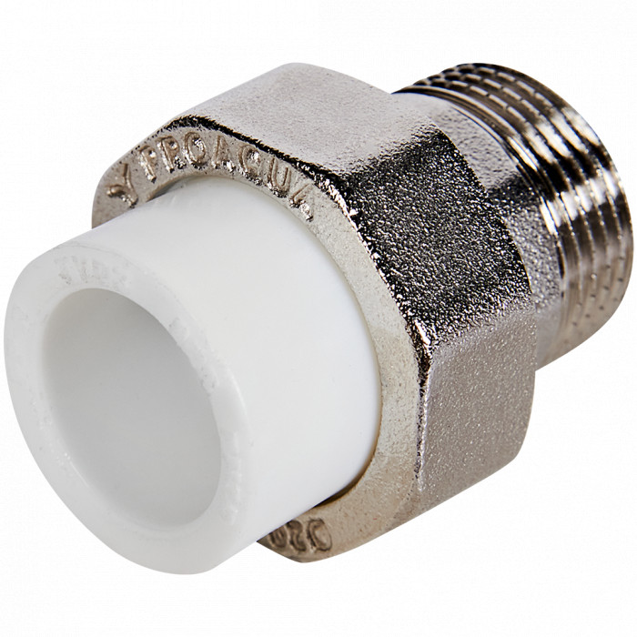 Pro Aqua PA21011 Pro Aqua d=20-1 PP-R Муфта комбинированная разъемная (американка) НР Белая