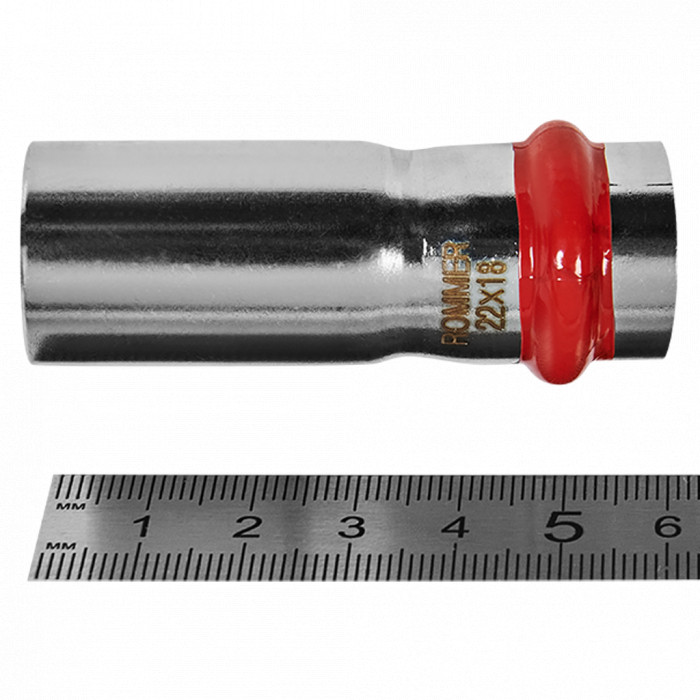 ROMMER RSS-0020-002218 Муфта переходная-НПр, 22х18, из нержавеющей стали прессовой